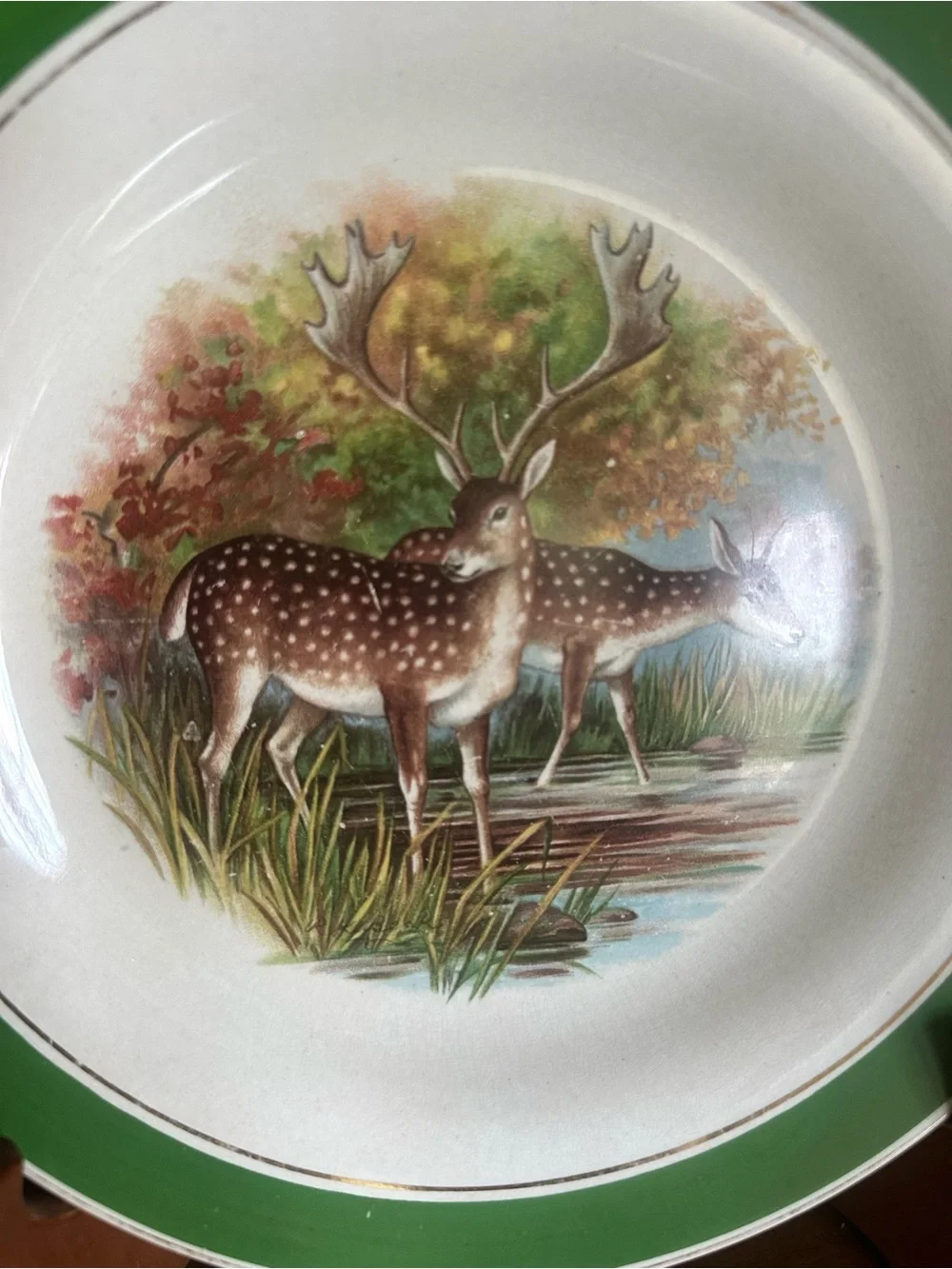 Antique Buffalo Pottery Wild Game Transferware Plate by R.K Beck